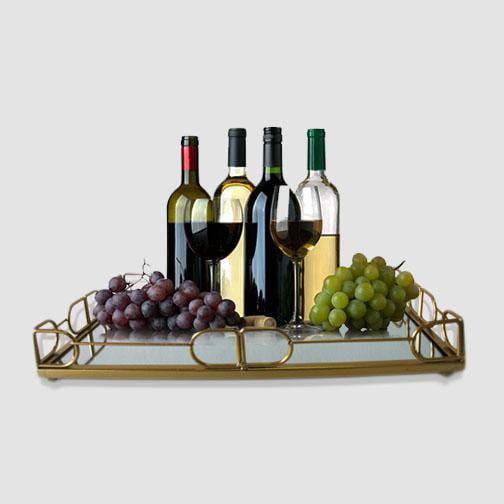 Perfect Dealz Rectangle Mirrored Vanity Tray Large Size
