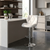 White Shell Bar Stool with Gas Lift and Chrome Base in a modern kitchen setting with a stylish design.
