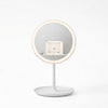 Glow Mate USB Rechargeable LED Vanity Mirror on a white background, showcasing its sleek design and illuminated reflection.