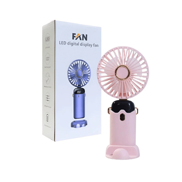 Perfect Dealz Handheld Rechargeable Fan with Phone Holder