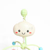 Close-up of the smiling cloud on the Rotating Musical Baby Crib Mobile with Projection.