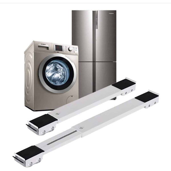 Extendable Appliance Rollers Moving Wheels Trolley with washing machine and refrigerator in the background.