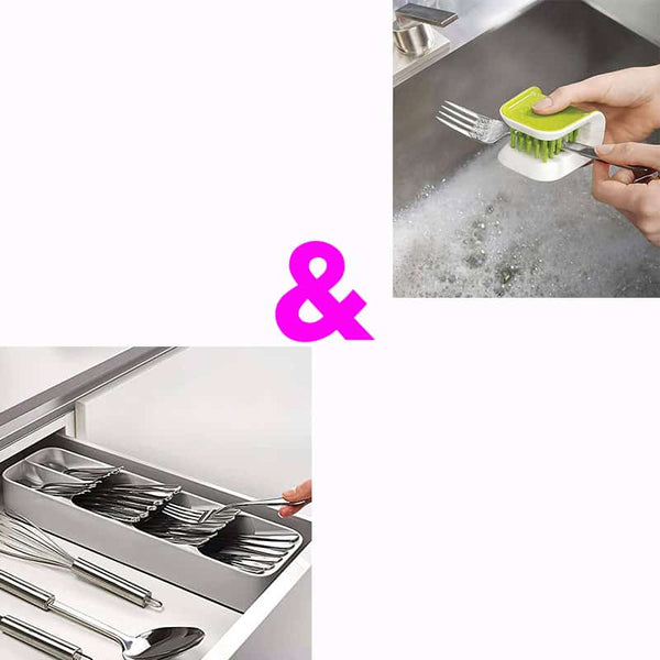 Cutlery Organizer Plus Kitchen Cutlery Cleaner image 0