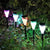 Sun Glow 6 Pack Solar Garden Light Set providing vibrant illumination in a garden setting.