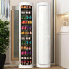 12 Layer 360 Degree Rotating Shoe Cabinet with Mirror displaying organized colorful shoe storage in a compact design.