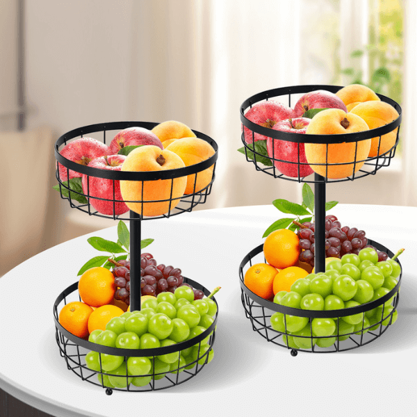 Perfect Dealz 2 Tier Vegetable and Fruit Bowl Storage Basket