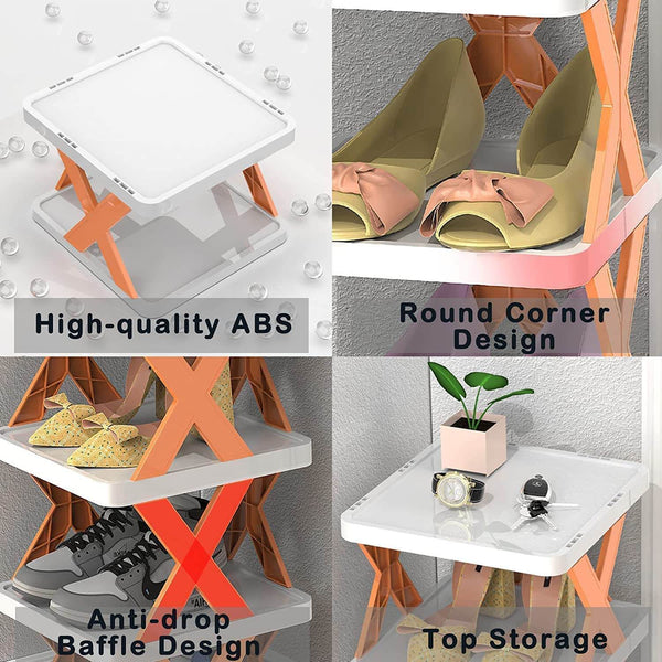 Perfect Dealz 4 Tier Shoe Stackable Storage Rack Organizer
