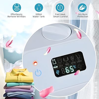 1200W Digital Steam Iron Press with Screen features fast heat, 300ml tank, and dry burn protection for effortless wrinkle removal.