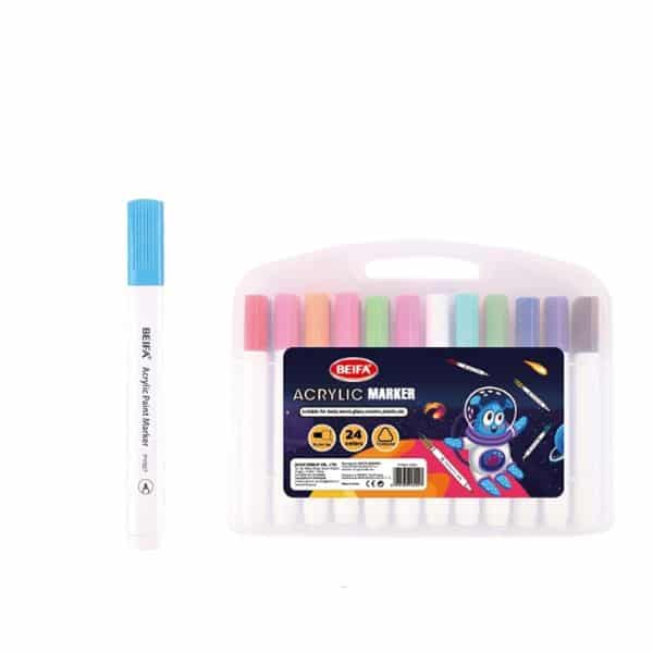 24 Colors Round Nib Acrylic Markers | Perfect Dealz