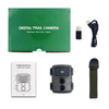 HD 12MP Night Vision Wildlife Trail Hunting Camera including user manual, USB cable, and strap for outdoor use.