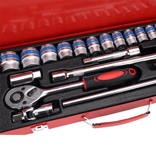 Perfect Dealz 24Pcs 1/2" Socket Ratchet Wrench Combination Tool Kit Set