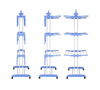 Foldable 3-Tier Clothes Rack Outdoor Indoor Airer in blue, featuring three drying levels for efficient garment drying.