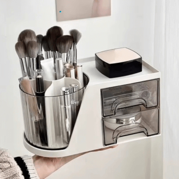 360� Rotating Desktop Makeup Organizer image 1