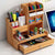 Perfect Dealz Wooden Desk Organizer Multifunctional Office Stationary Storage Holder