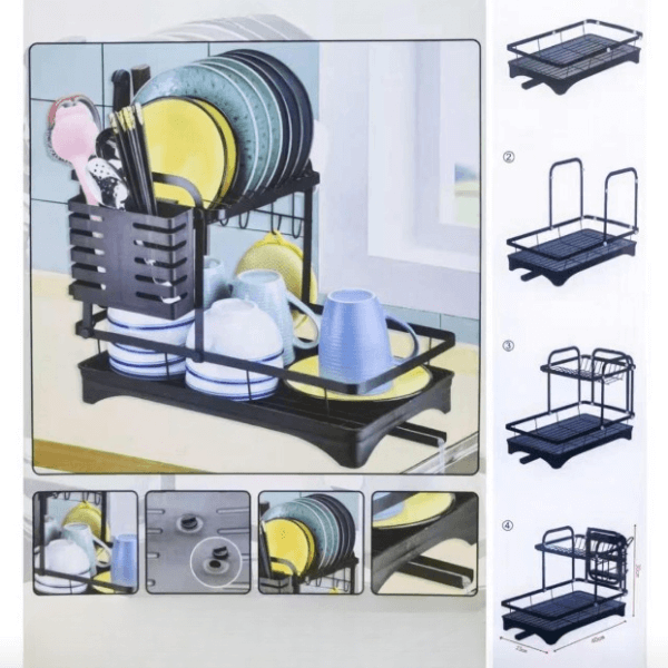 Perfect Dealz Double Layer Kitchen Countertop Dish Rack