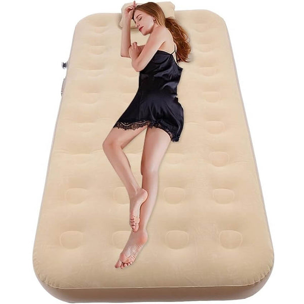 Perfect Dealz Inflatable Single Air Mattress with Built-in Pump