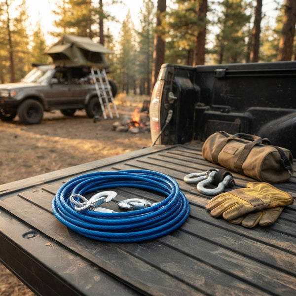 7 Ton Heavy Duty 4m x 12mm Steel Tow Rope with Insulated Hooks
