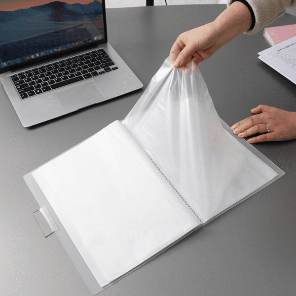 40 Pockets A4 Morandi Color Document Folder Plastic Presentation Book image 1