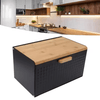 Perfect Dealz Elegant Wooden Bread Box with Matching Canisters