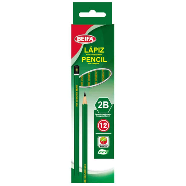 12 pcs Classic Hexagonal Graphite Pencil Dark Green packaging with visible pencils and branding.
