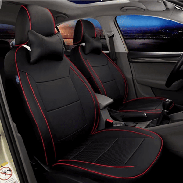 Perfect Dealz Universal Fit Luxury Black and Red Leather Car Seat Covers