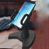 Desk Call Desktop Phone Mount securely holds a mobile device on a desk for hands-free operation.