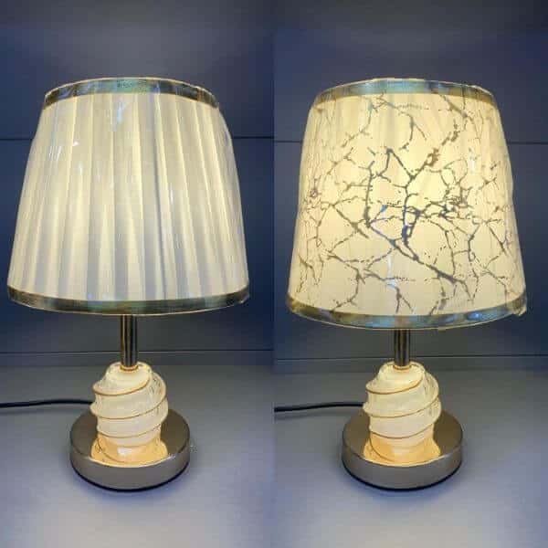 White Shade Table Lamp with Base image 0