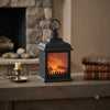 Antique Warming LED Fireplace Lantern Small