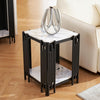 Marble End Table with 2-Tier Open Storage Shelves featuring modern design and stylish storage.