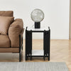 Marble End Table with 2-Tier Open Storage Shelves