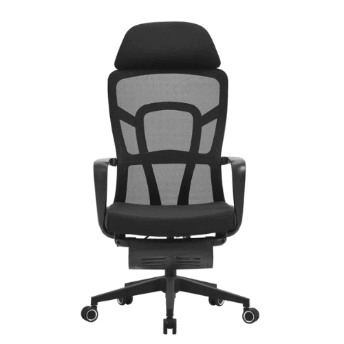 Ergo Mesh Office Chair with Headrest, designed for ergonomic support and comfort during extended use.