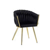Perfect Dealz Modern Velvet Dining Chair with Gold Legs