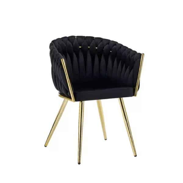 Perfect Dealz Modern Velvet Dining Chair with Gold Legs