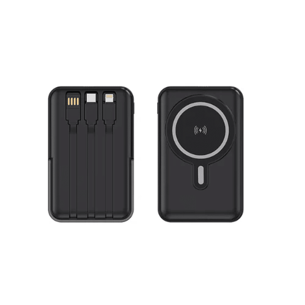 10000mAh Magnetic Power Bank with Phone Stand - Black image