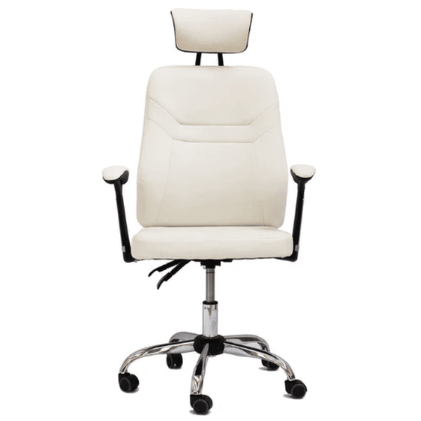 Comfort Executive Desk Chair in white, designed for ergonomic support and modern office aesthetics.