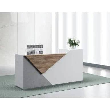 Perfect Dealz Prism White Reception Counter Desk