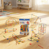 160-Piece Building Straws Construction Set displayed with colorful structures on a wooden floor.