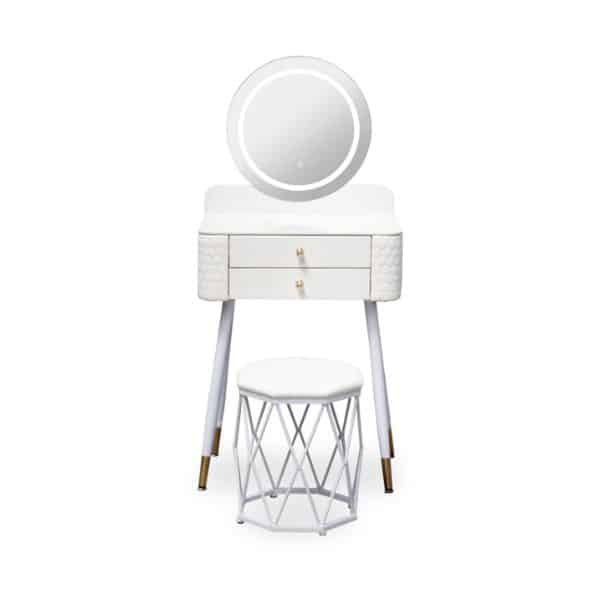 Perfect Dealz Elegant Bedroom Vanity with Cushioned Stool