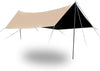 2 Pole Waterproof Camping Tarp and Sun Shelter Canopy Beach Tent image 1