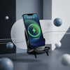 Desktop Magnetic Wireless Charging Bracket showcasing a smartphone charging with a sleek design