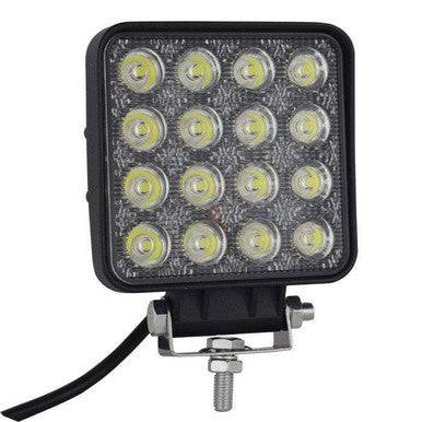 48W Portable LED Spot Light with 15 bright LEDs for powerful illumination in outdoor settings.
