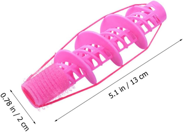 2 pcs DIY Styling Hairdressing Spiral Curler shown in pink, designed for creating curls without heat.