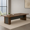 Modern Office Study Table in a professional workspace with a clock and plant.