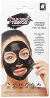 Charcoal Blackhead Removal Mask packaging featuring activated charcoal peel-off mask in use on a model's face.