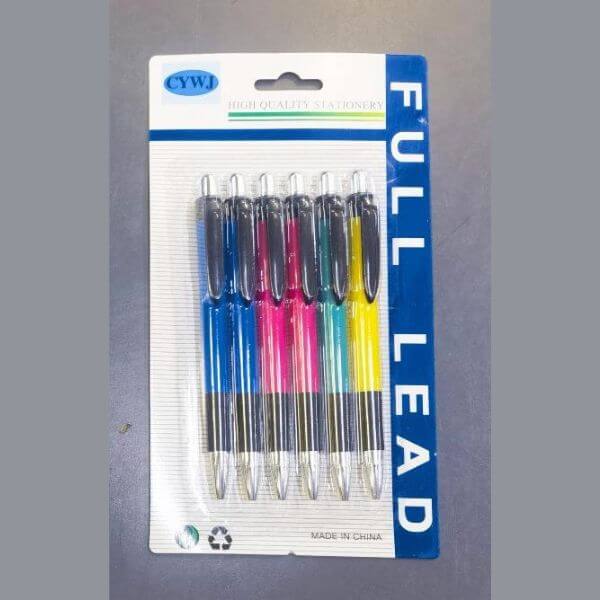 Perfect Dealz Pack of 6 Push Button Ballpoint Pens