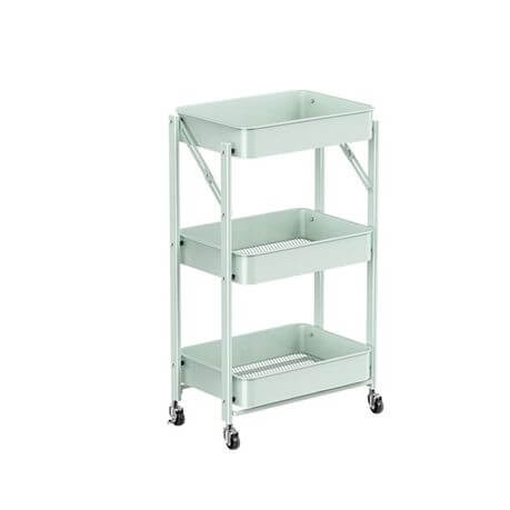 3 Tier Foldable Trolley Organizer Rack with Wheels image 7