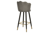 Elegant Curved Velvet Bar Stool image 2