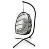 Steel Frame Hanging Egg Chair with cushioned seat for indoor or outdoor relaxation.