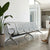 Heavy-Duty Stainless Steel Public Seating Bench in modern waiting area with plants.