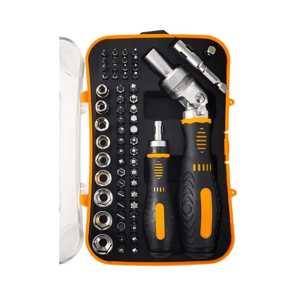 Perfect Dealz 61pcs Socket Screwdriver Bit Set With Rotatable Ratchet Handle and Storage Case
